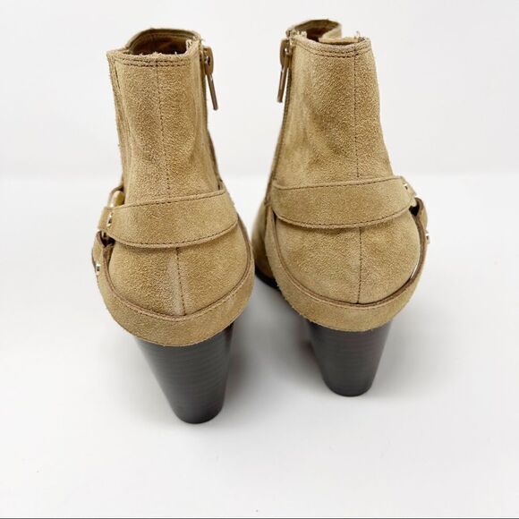 Bella Vita Suede Beige Western Booties 9 Wide - Picture 10 of 12